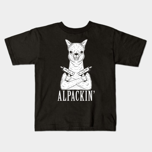 Alpackin' Kids T-Shirt by dumbshirts